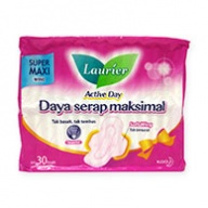 Laurier Sanitary Pads - Soft Care Active Day Super Maxi Wing 30s