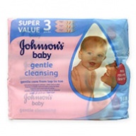 Johnsons Baby Wipes - Gentle Cleansing 56s x 3 packs (Value Pack) (UK)